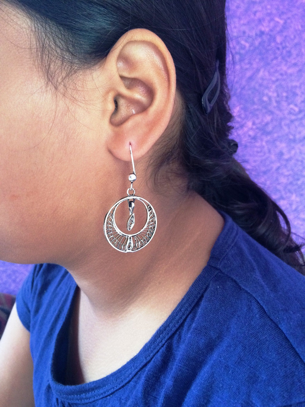 Silver oxidised Dangls        
