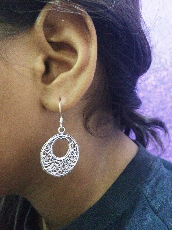 Silver oxidised earrings       