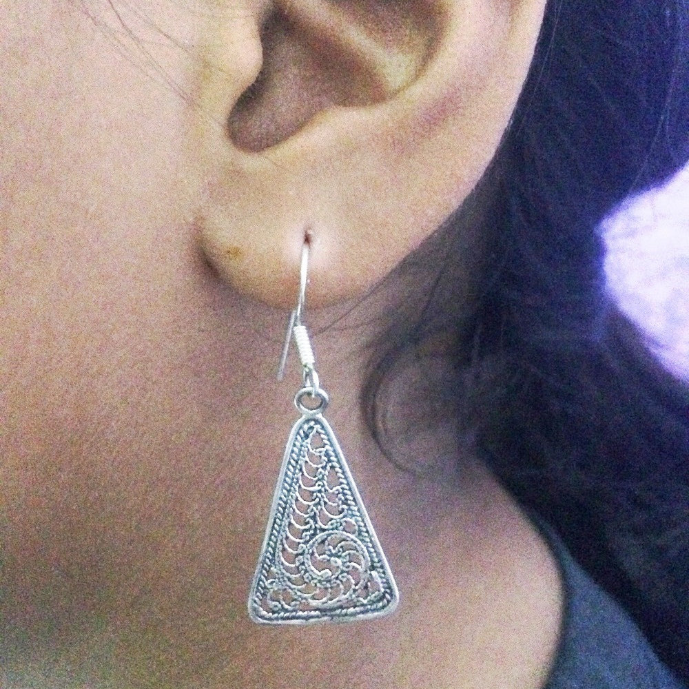 Silver oxidised earrings       