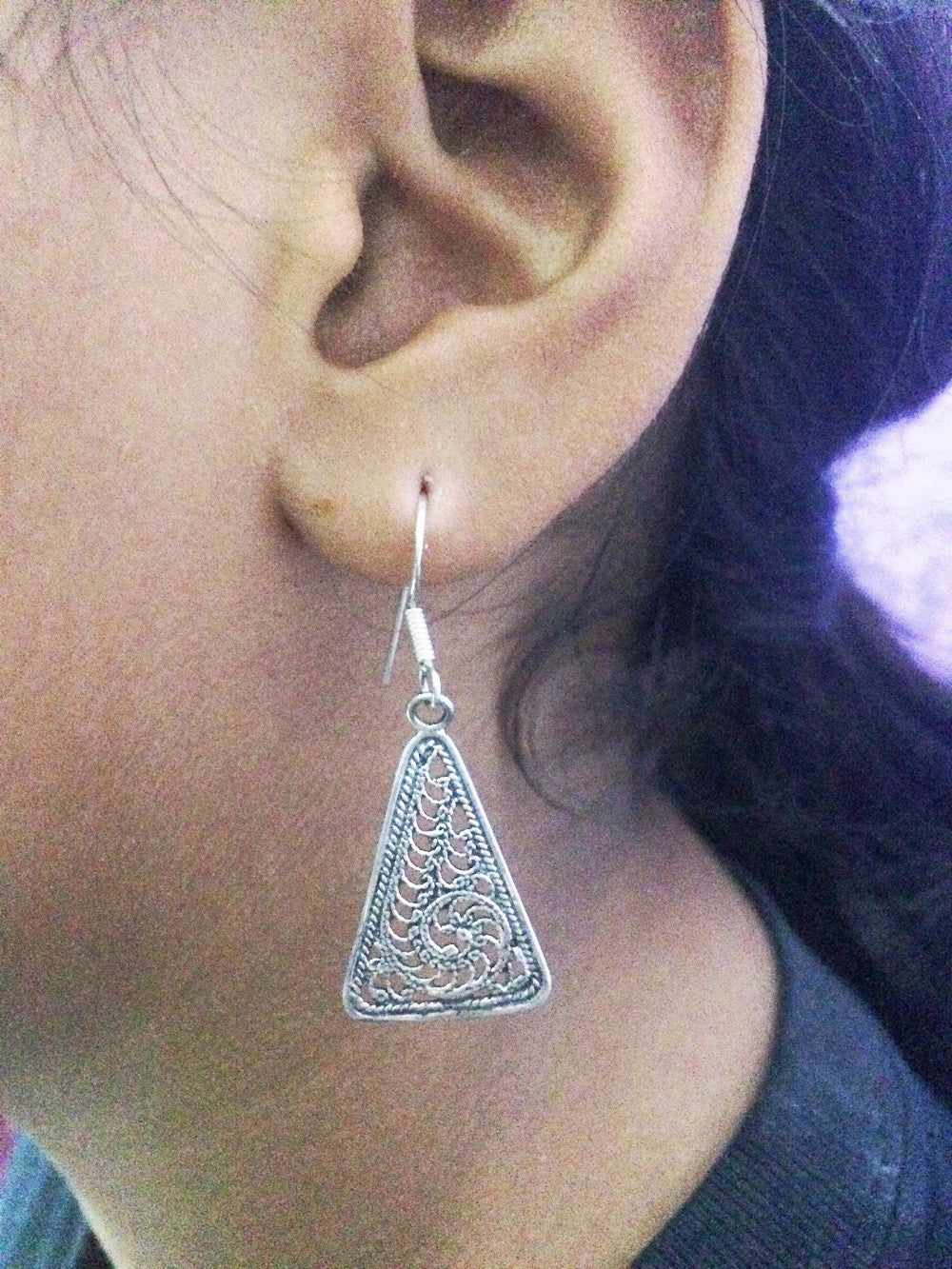 Silver oxidised earrings       