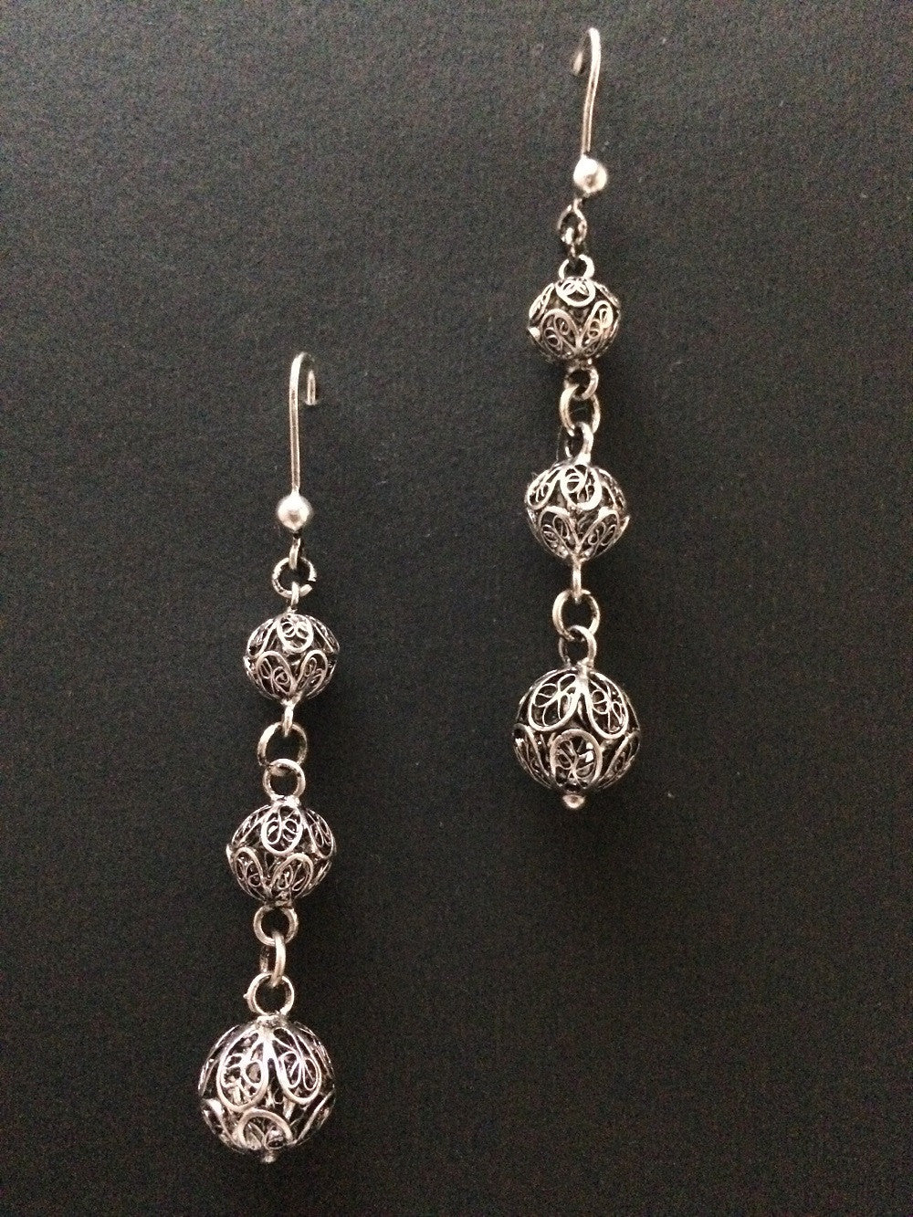 Silver oxidised earrings        