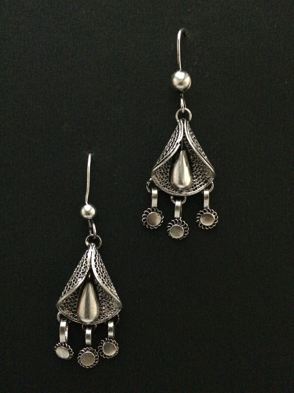 Silver oxidised earrings          