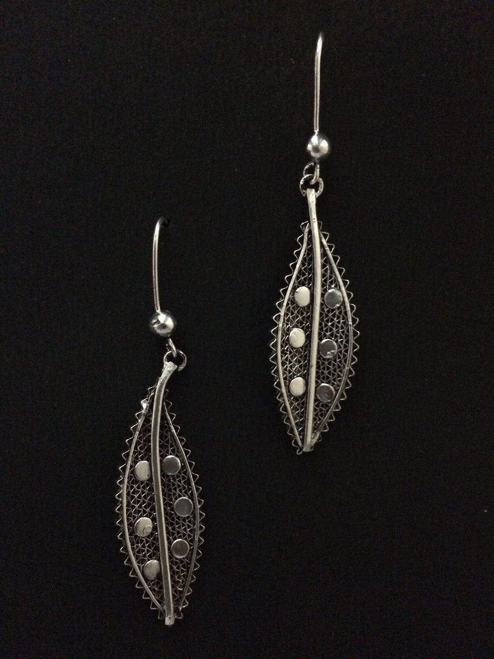 Silver oxidised earrings         