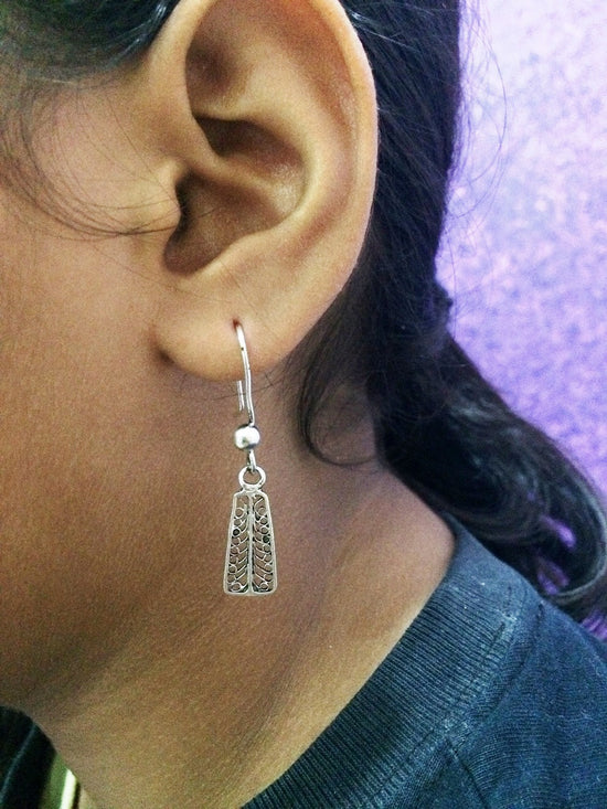 Silver oxidised earrings        
