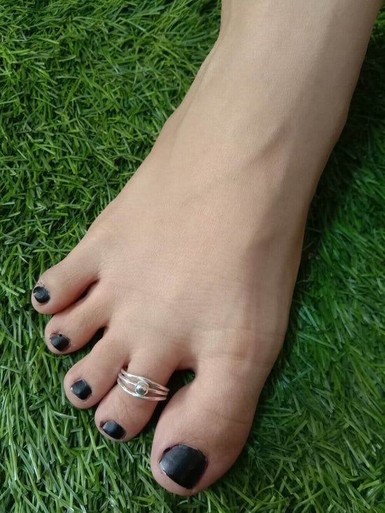 Stylish Toe Ring Adjustable Silver Toe Rings Women (4 Pairs)