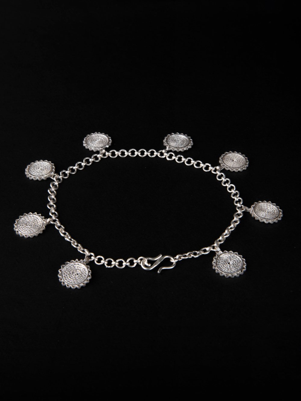 Silver Anklet Circle Single