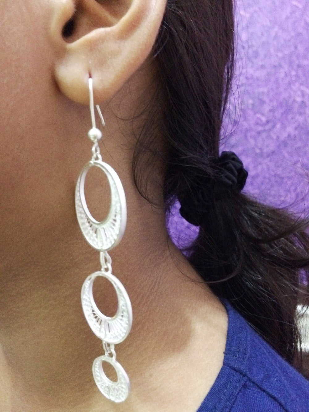 Silver Earrings Swaying and traditional