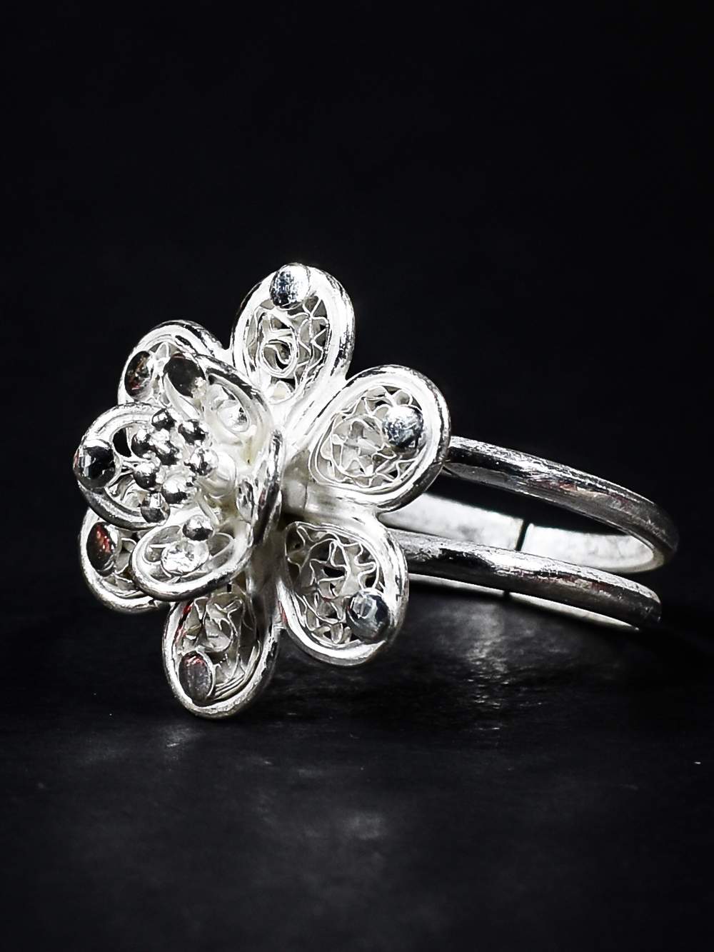 Girlish Silver Ring Design | Sunflower Multicolour Ring | Silveradda