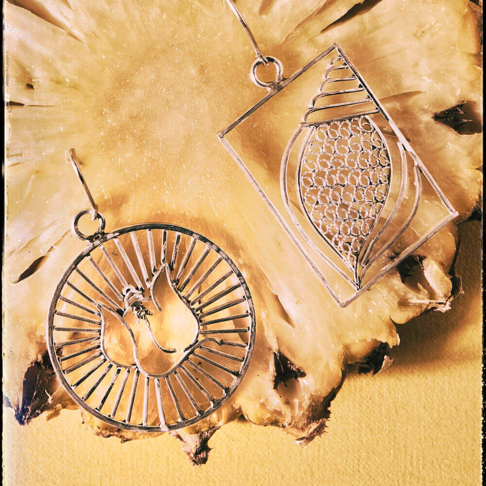 
                      
                        Designer Silver Earrings handmade with Filigree
                      
                    