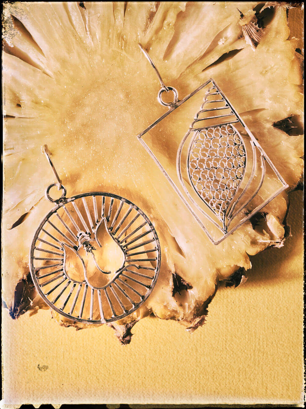 Designer Silver Earrings handmade with Filigree